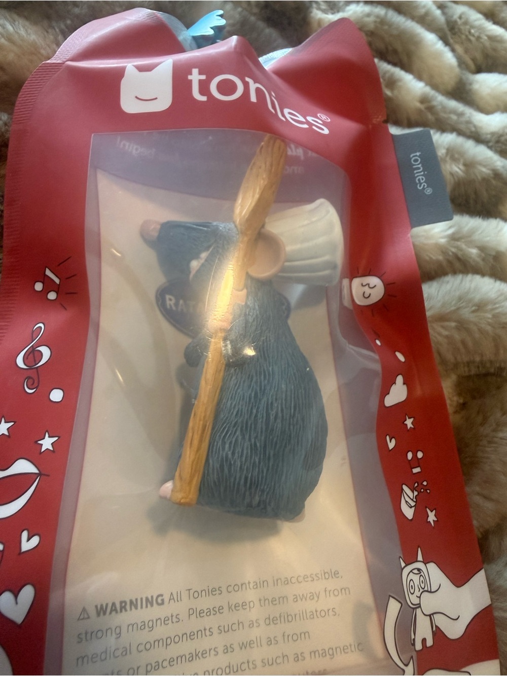 Tonies Rat Figurine Kids Room Accent in Blue-Gray and Tan